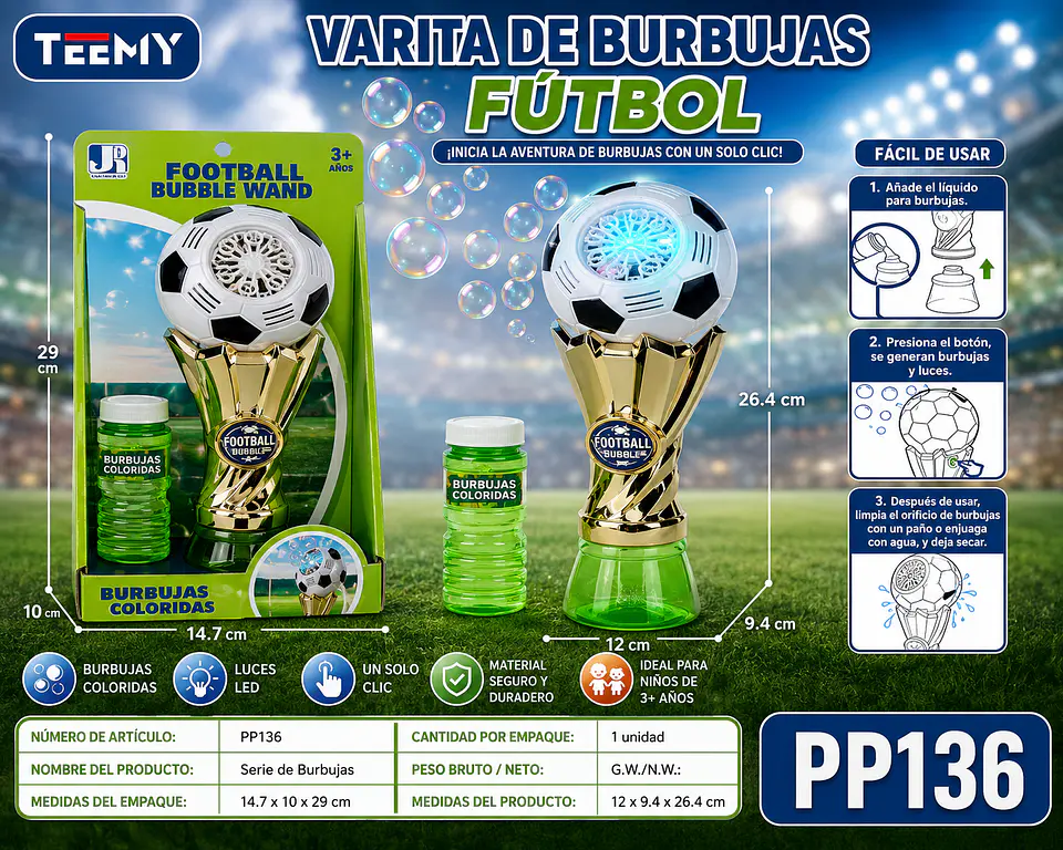 MAQUINA DE BURBUJA BALON FUTBOL, 3 DEL MISMO POR MAYOR (PP136) 1