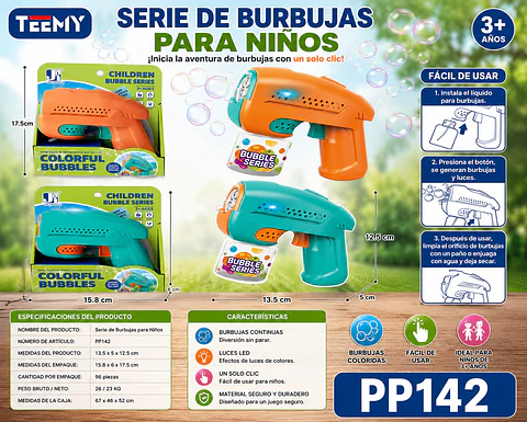 PISTOLA DE BURBUJA, 3 DEL MISMO POR MAYOR (PP142)