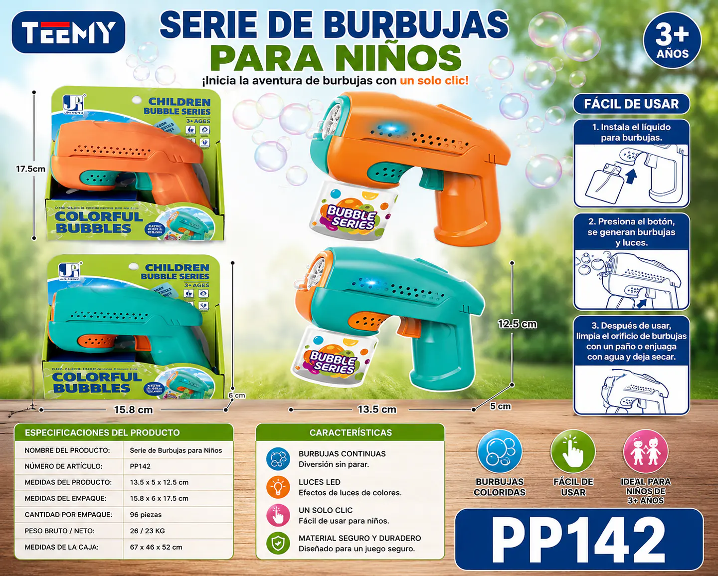 PISTOLA DE BURBUJA, 3 DEL MISMO POR MAYOR (PP142) 1