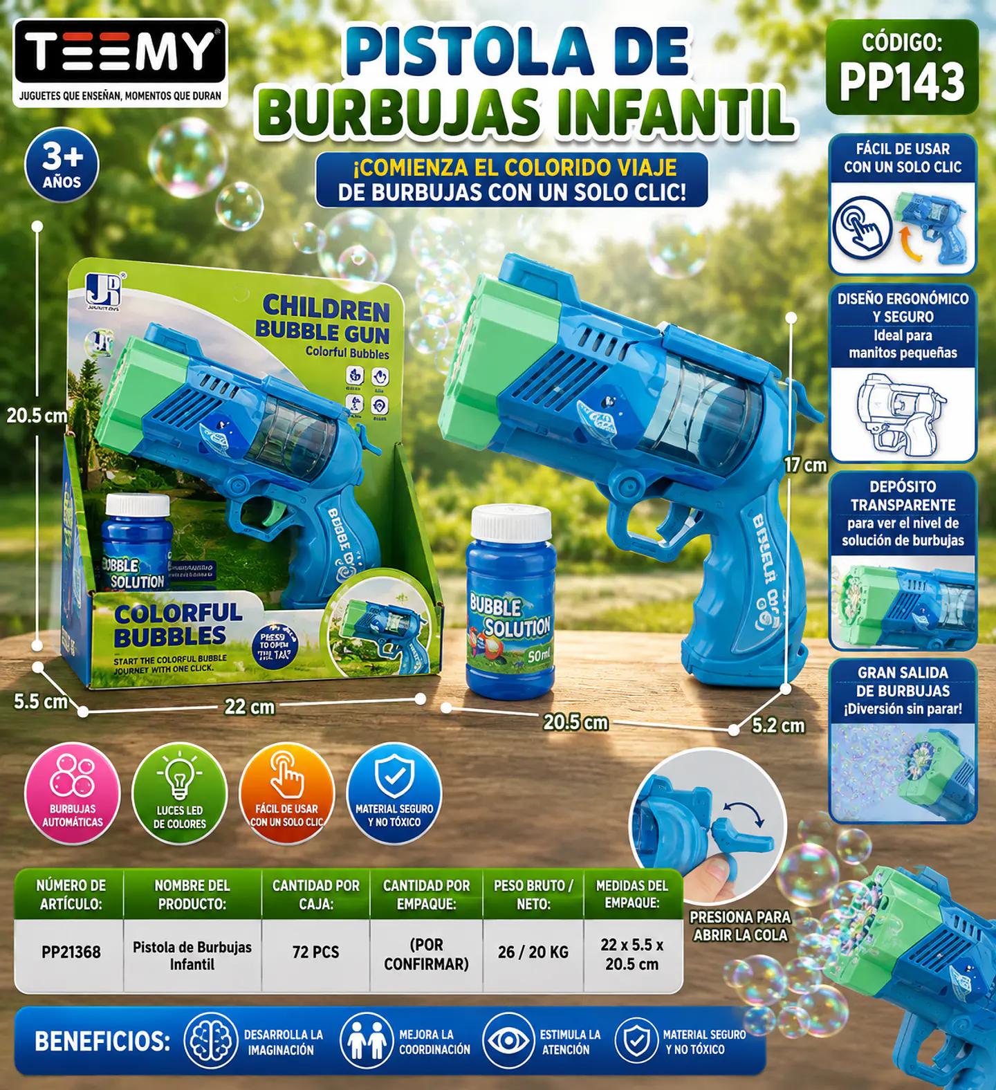 PISTOLA DE BURBUJA, 3 DEL MISMO POR MAYOR (PP143) 1