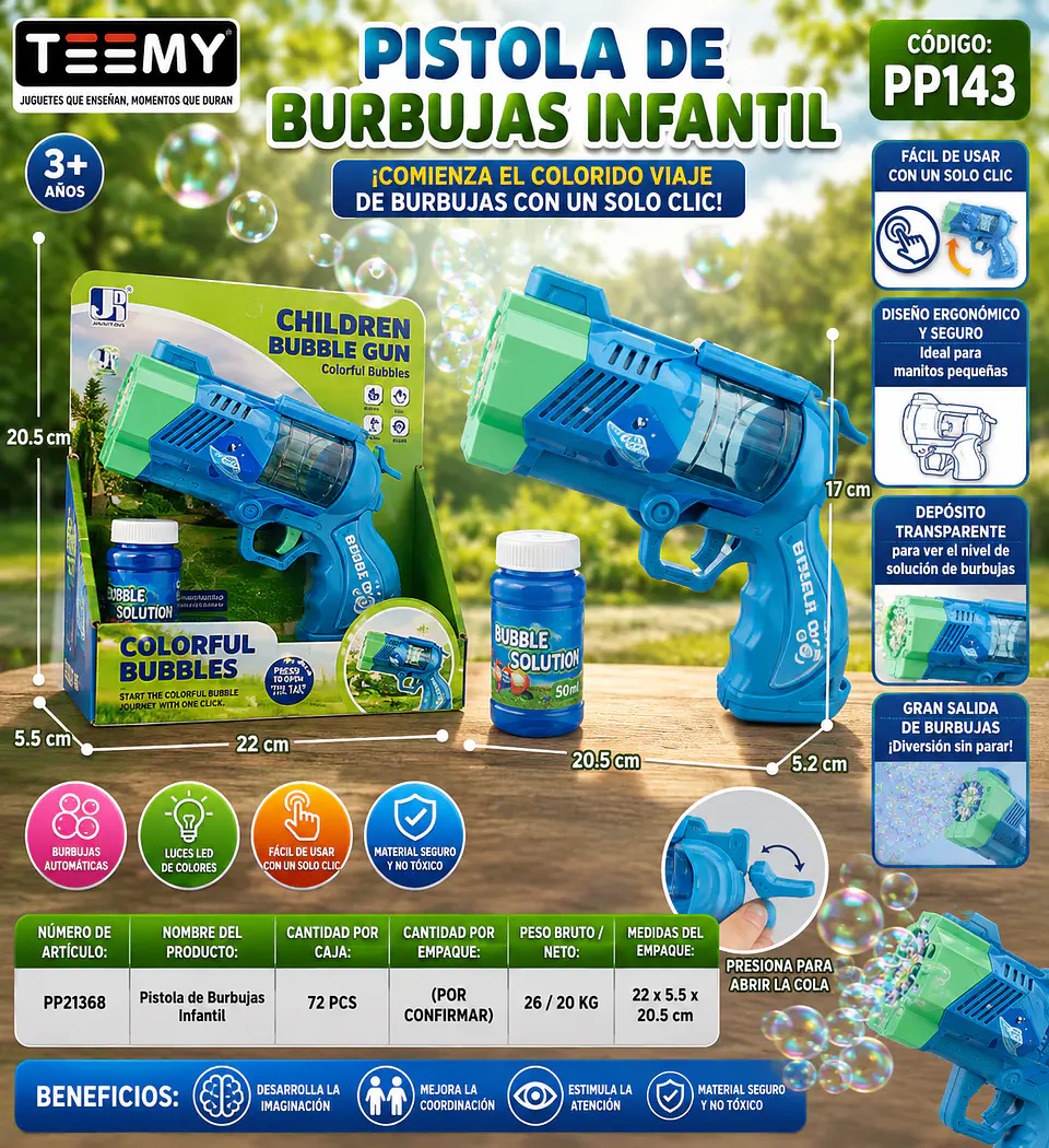 PISTOLA DE BURBUJA, 3 DEL MISMO POR MAYOR (PP143) 1