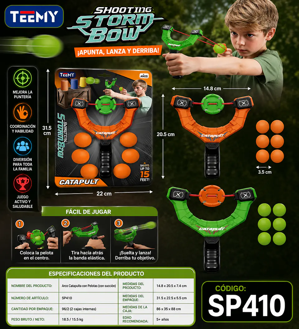 LANZADOR CATAPULTA PELOTAS, 3 DEL MISMO POR MAYOR (SP410) 1