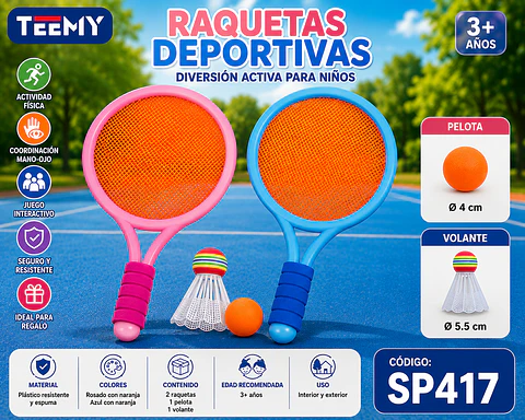 RAQUETAS DEPORTIVAS, 3 DEL MISMO POR MAYOR (SP417)