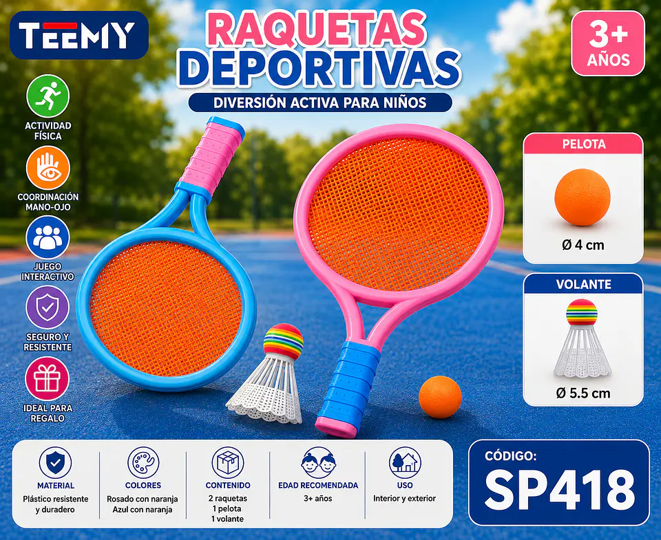 RAQUETAS DEPORTIVAS, 3 DEL MISMO POR MAYOR (SP418) 1