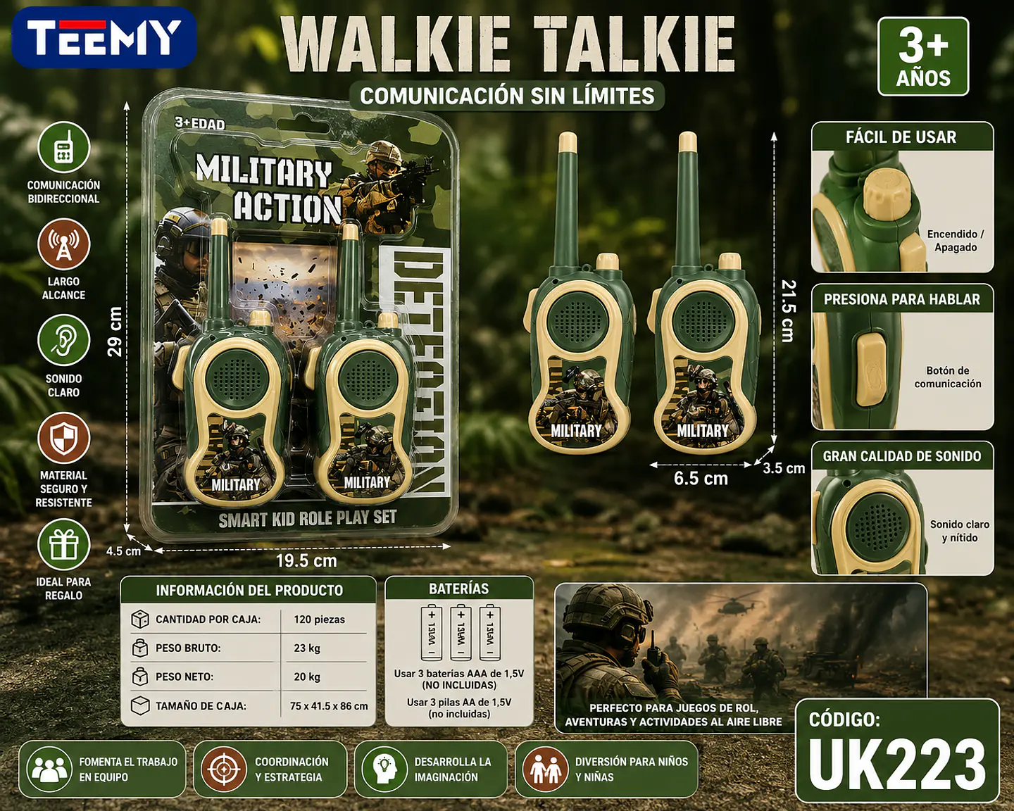 WALKIE TALKIE, 3 DEL MISMO POR MAYOR  (UK224) 1