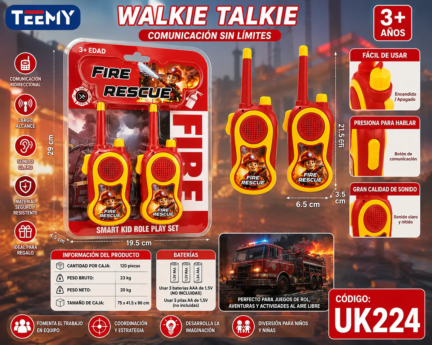 WALKIE TALKIE, 3 DEL MISMO POR MAYOR  (UK224) 1