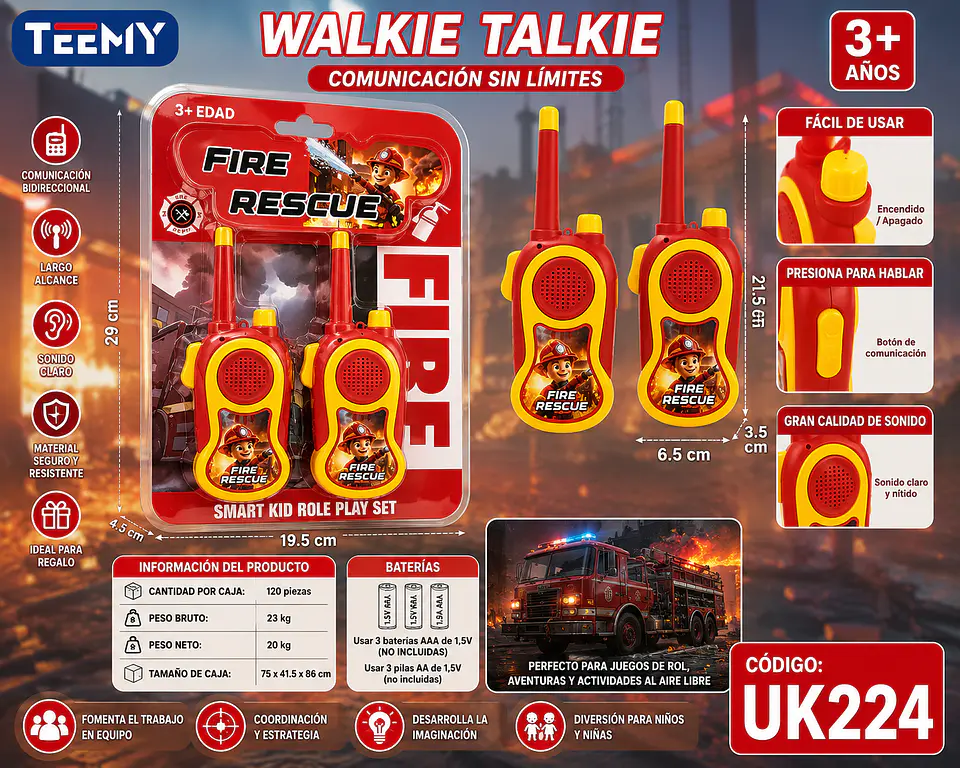 WALKIE TALKIE, 3 DEL MISMO POR MAYOR  (UK224) 1