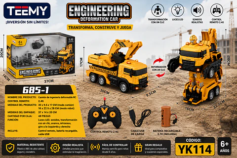 CARRO TRANSFORMER CONTROL REMOTO, 3 DEL MISMO POR MAYOR (YK114)