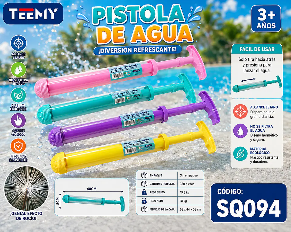 LANZA AGUA PAQUETE 12 PIEZAS (SQ094) 1