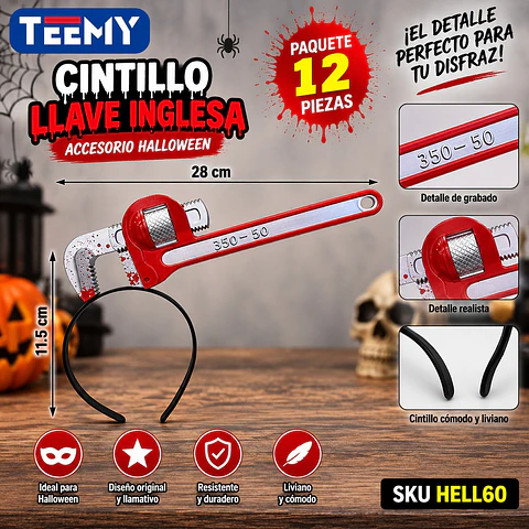 CINTILLO CON LLAVE PAQUETE 12 PIEZAS (HELL60)