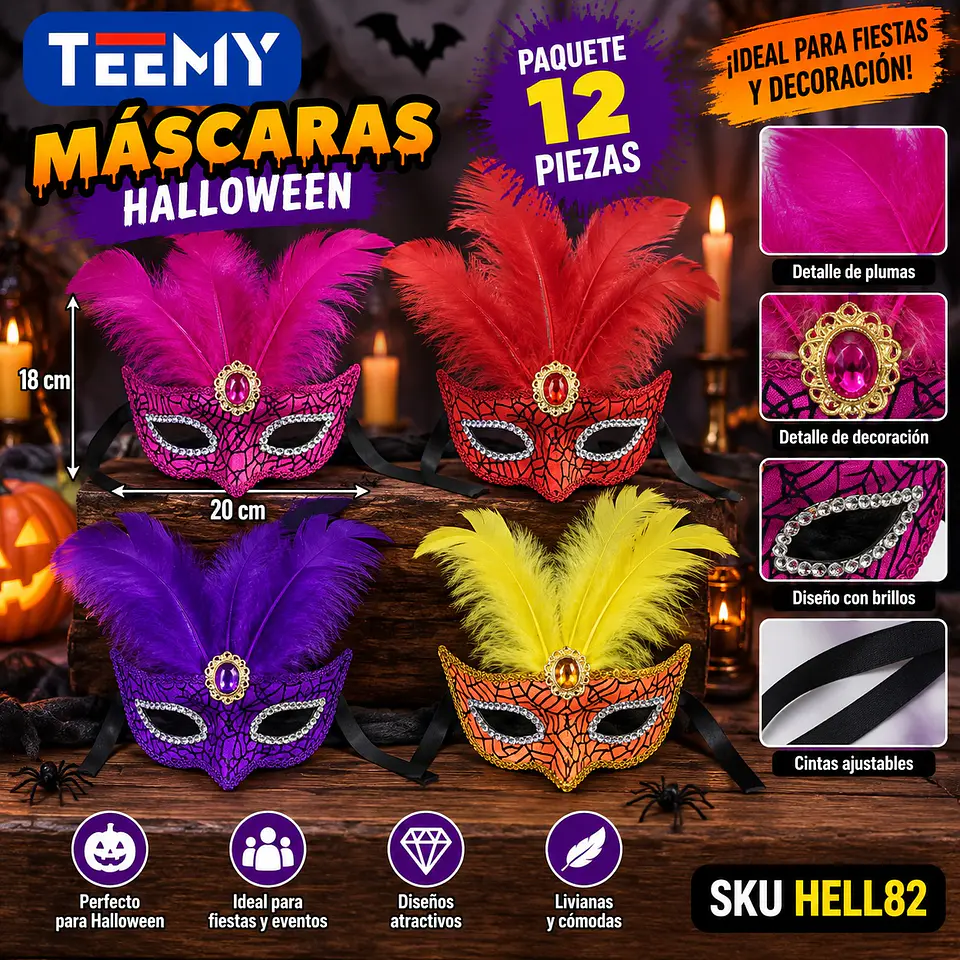 MASCARAS PAQUETE 12 PIEZAS (HELL82) 1