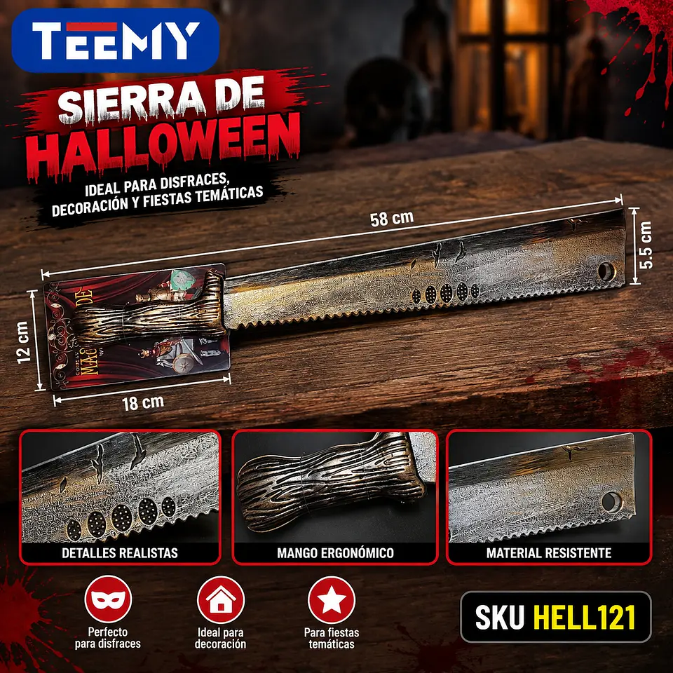 ACCESORIO DISFRAZ HALLOWEEN MACHETE , 3 DEL MISMO POR MAYOR  (HELL121) 1