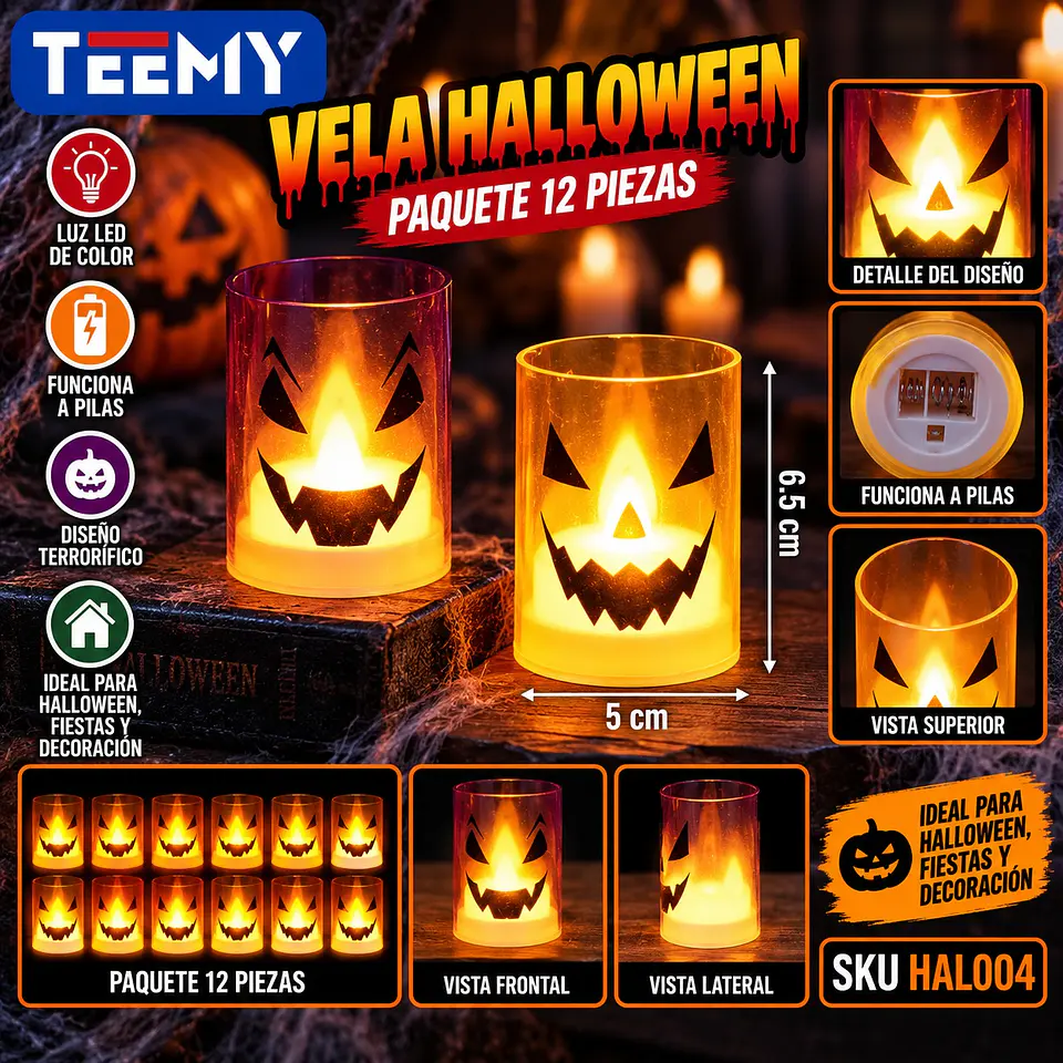 FANTASMITA LUMINOSO PAQUETE 12 PIEZAS (HAL004) 1