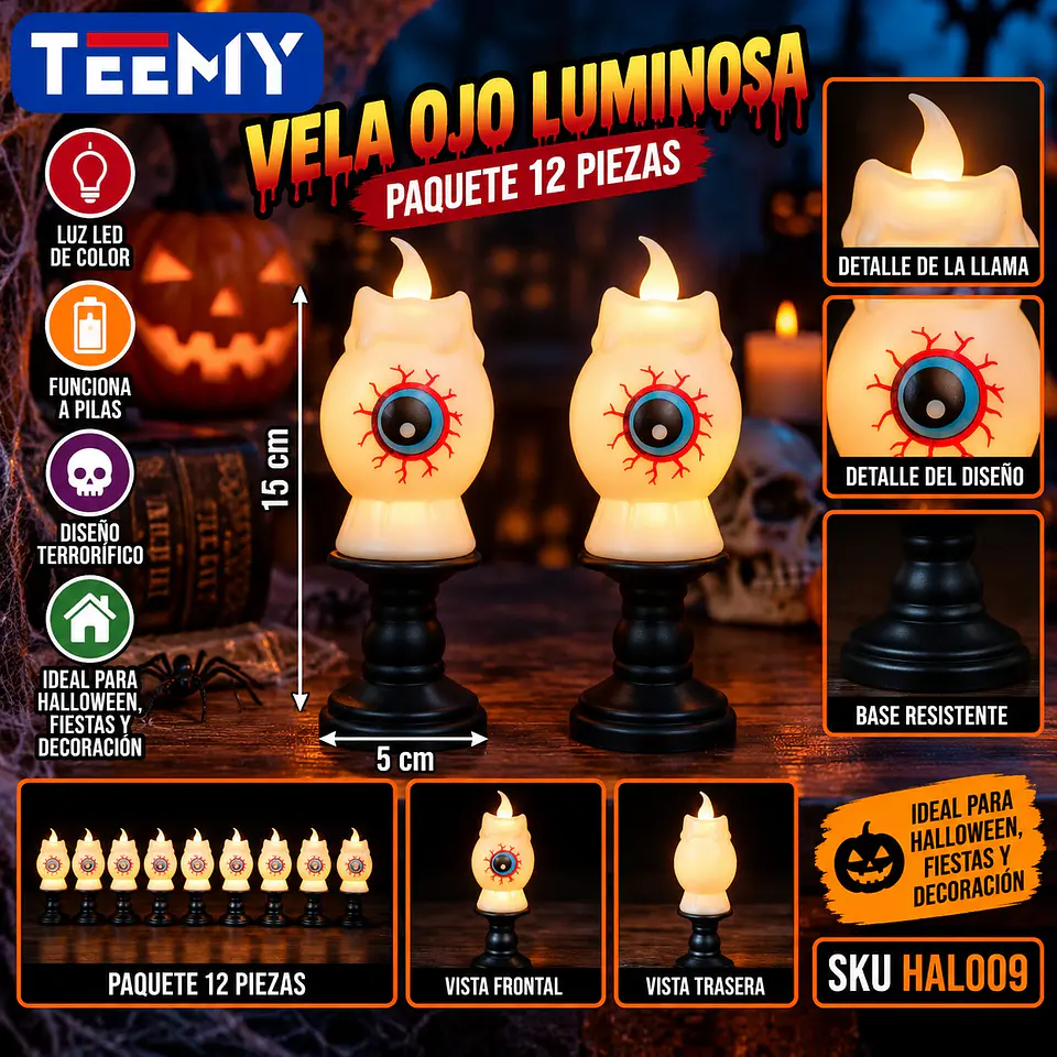 OJOS LUMINOSOS PAQUETE 12 PIEZAS  (HAL009) 1