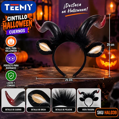 CINTILLO HALLOWEEN CUERNOS. 3 DEL MISMO POR MAYOR  (HAL039)