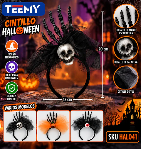 CINTILLO HALLOWEEN VARIADOS, 3 DEL MISMO POR MAYOR  (HAL041)