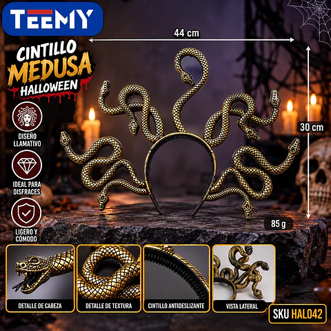 CINTILLO MEDUSA HALLOWEEN, 3 DEL MISMO POR MAYOR  (HAL042)