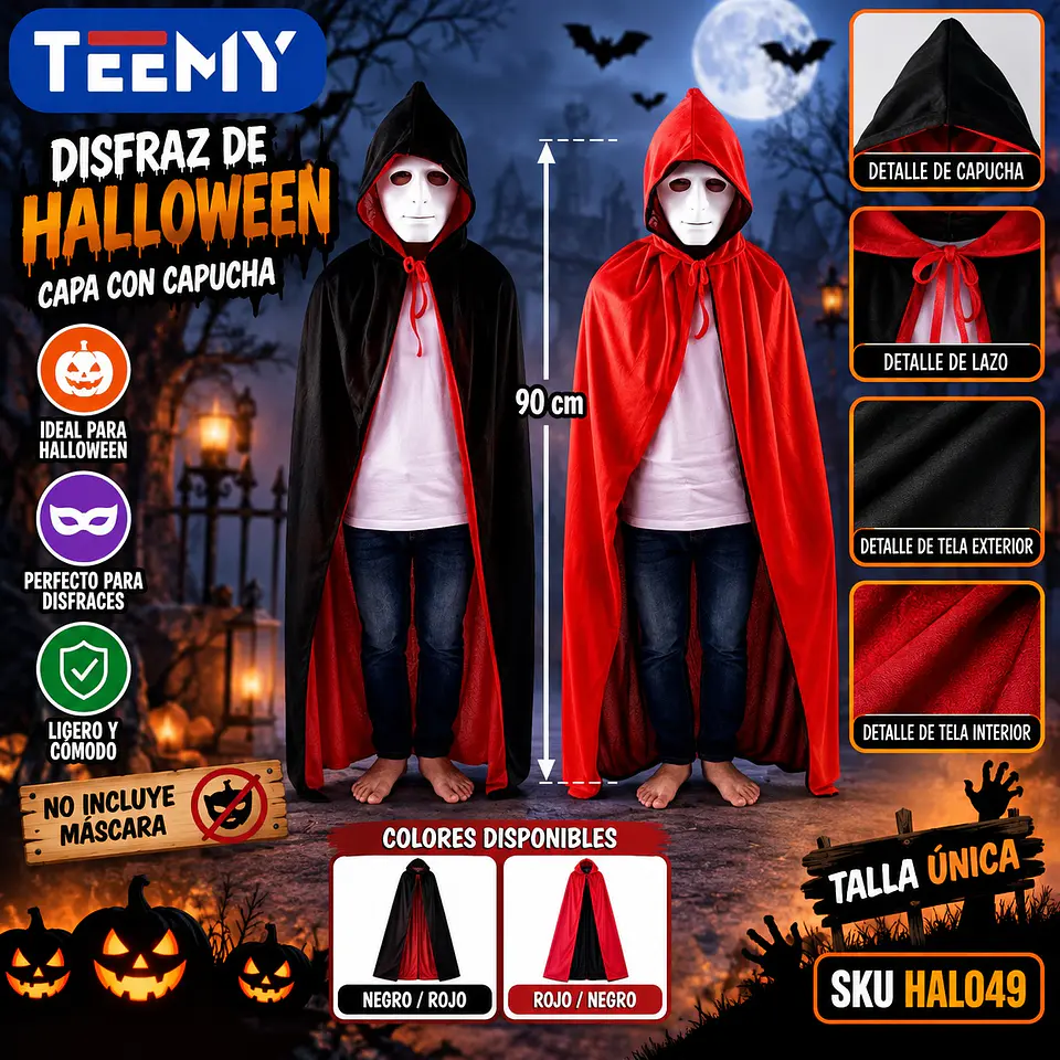 DISFRAZ DE HALLOWEEN 90 CM, 3 DEL MISMO POR MAYOR  (HAL049) 1