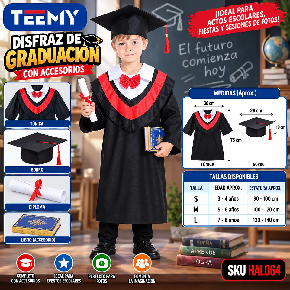 DISFRAZ GRADUACION 3 DEL MISMO POR MAYOR  (HAL064) 1