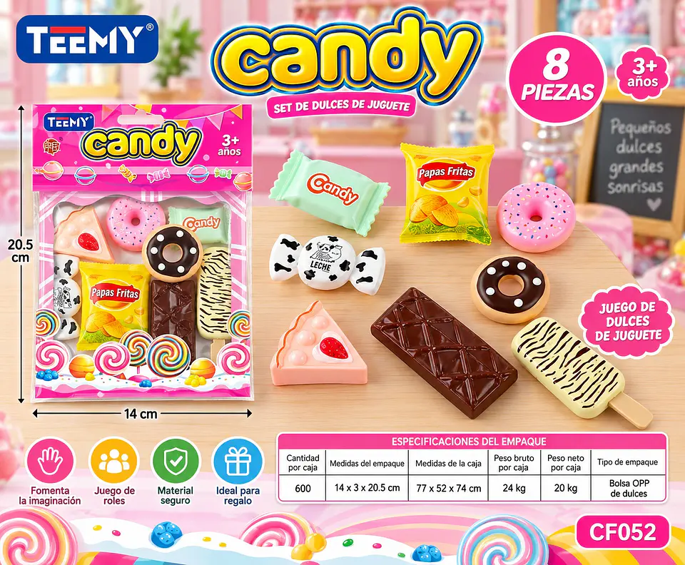 JUGUETE DE DULCES PAQUETE 12 PIEZAS (CF052) 1