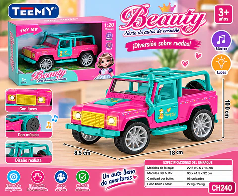 CARRO CON MUSICA Y LUCES, 3 DEL MISMO POR MAYOR (CH240)