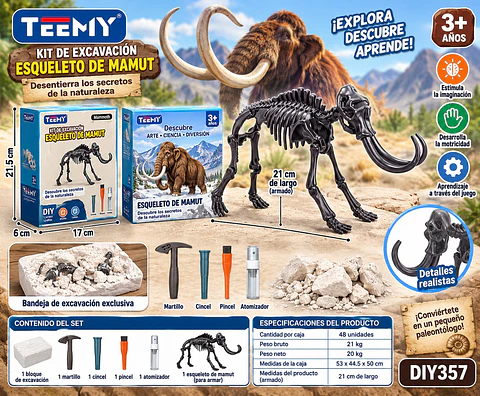 JUEGO DE EXCAVACION FOSIL, 3 DEL MISMO POR MAYOR (DIY357)