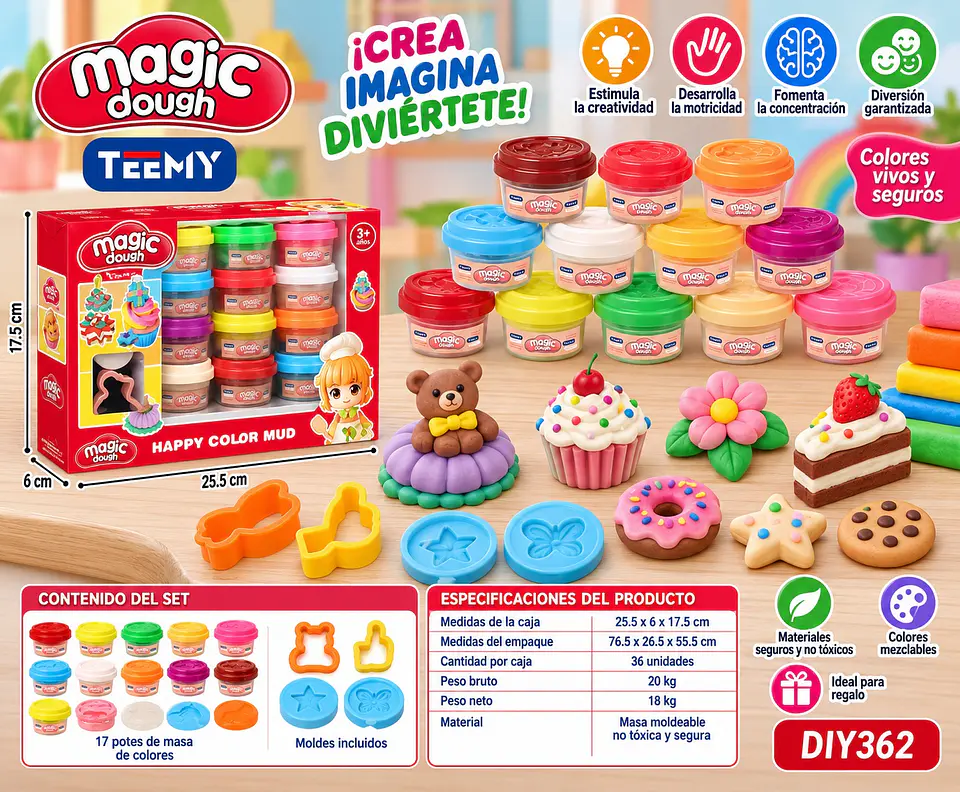 JUEGO DE MASAS, 3 DEL MISMO POR MAYOR (DIY362) 1