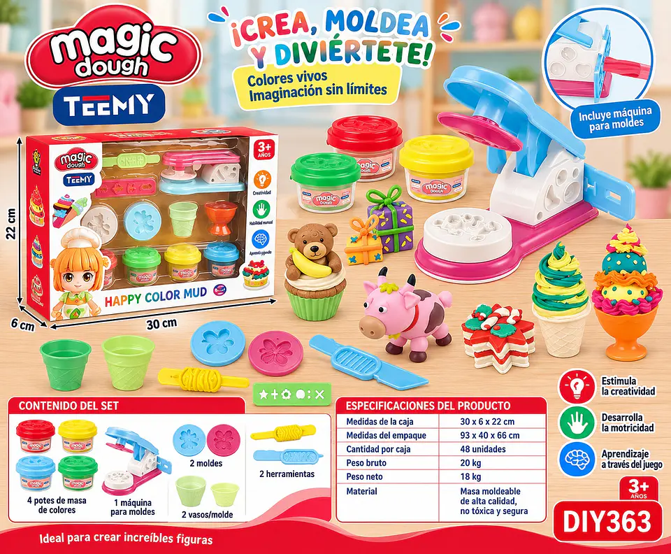 JUEGO DE MASAS, 3 DEL MISMO POR MAYOR (DIY363) 1