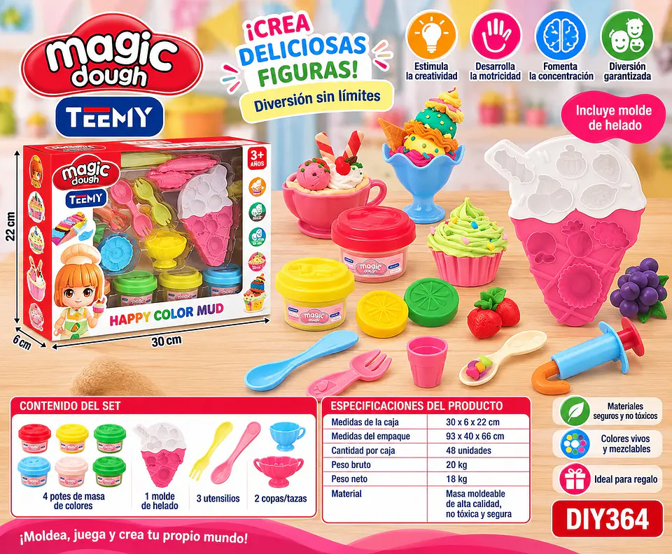 JUEGO DE MASAS, 3 DEL MISMO POR MAYOR (DIY364) 1