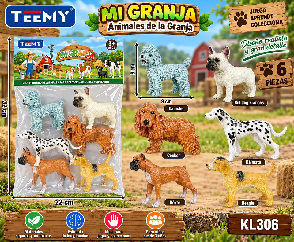 SET PERROS DE GRANJA, 3 DEL MISMO POR MAYOR (KL306) 1