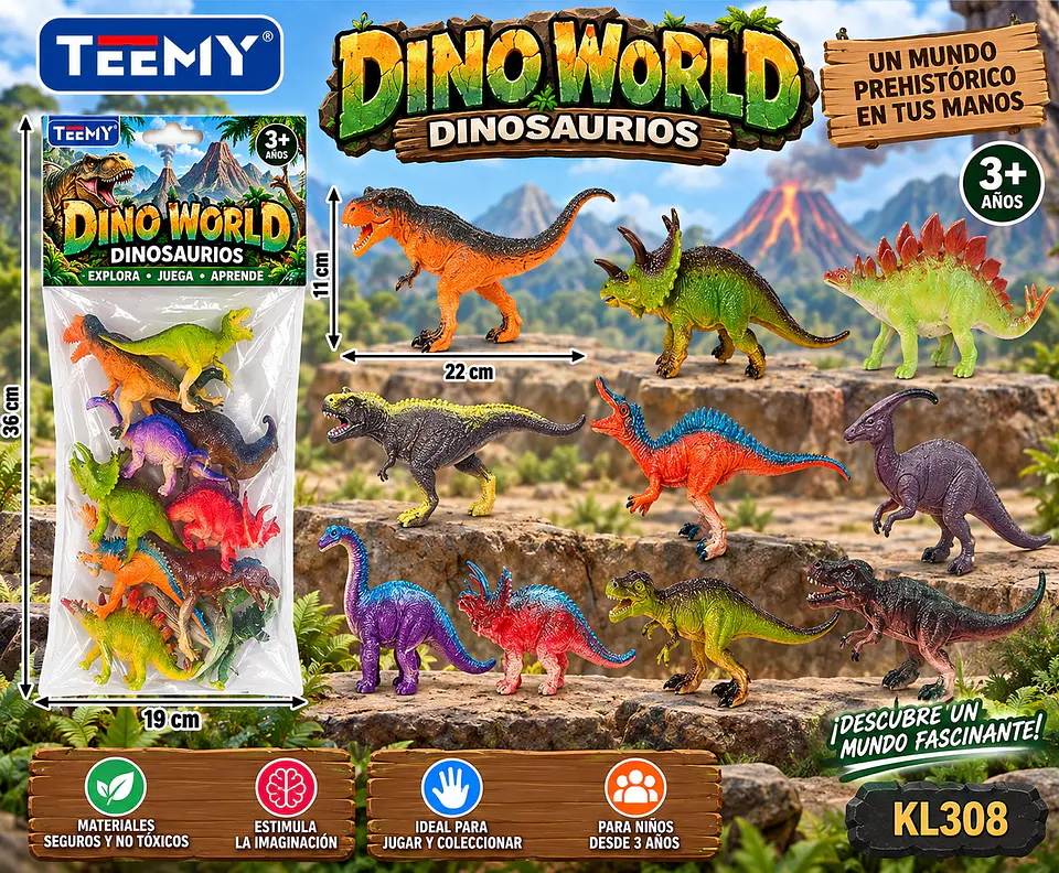 SET DE DINOSAURIOS, 3 DEL MISMO POR MAYOR (KL308) 1