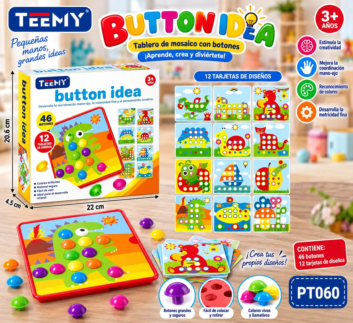 JUEGO CON BOTONES, 3 DEL MISMO POR MAYOR (PT060) 1