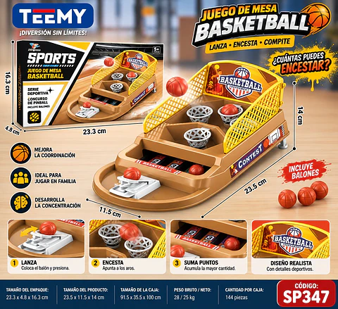 MINI BASQUET , 3 DEL MISMO POR MAYOR  (SP347)