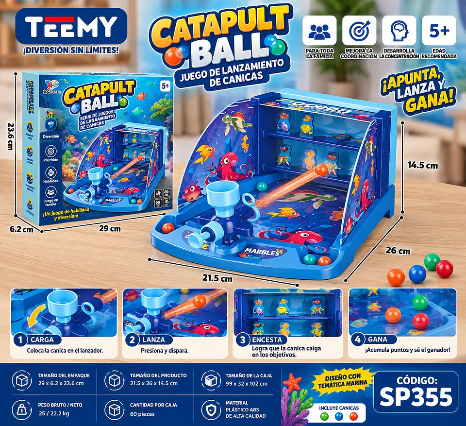 JUEGO CON CATAPULTA , 3 DEL MISMO POR MAYOR  (SP355) 1