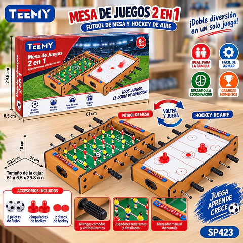 MESA 2 EN 1 TACA TACA Y HOCKEY PRECIO UNICO (SP423)