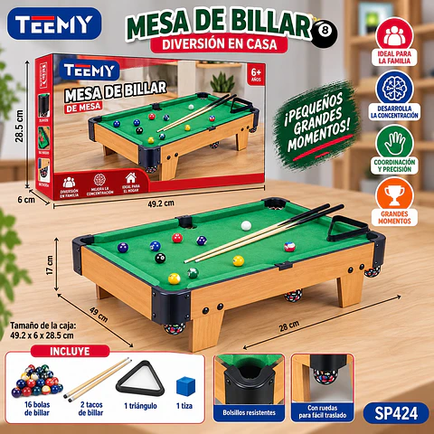 MESA DE POOL PRECIO UNICO (SP424)