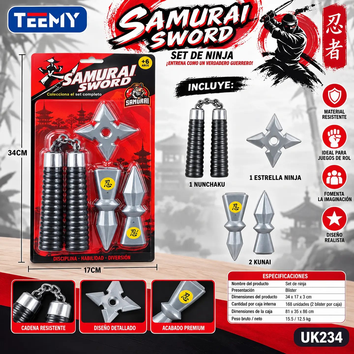 JUEGO SAMUARI, 3 DEL MISMO POR MAYOR (UK234) 1