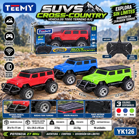 CARRO A CONTROL REMOTO, 3 DEL MISMO POR MAYOR  (YK126)
