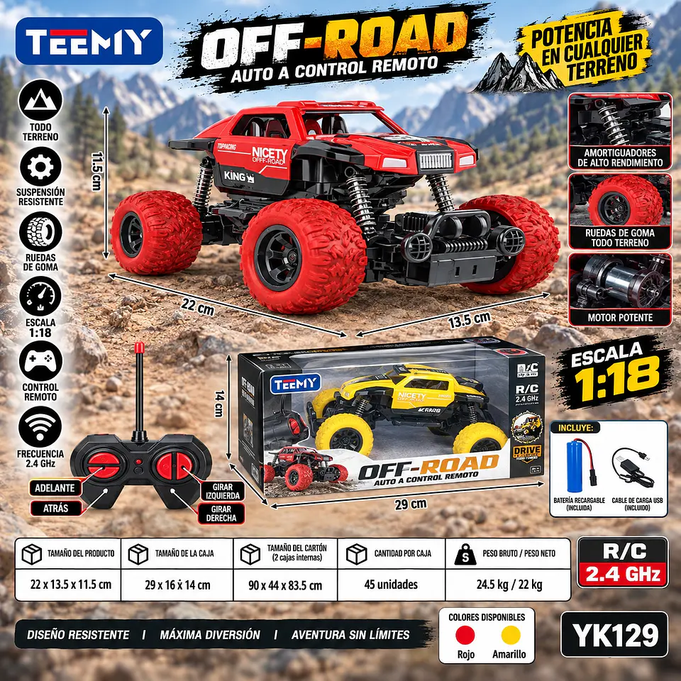 CARRO A CONTROL REMOTO, 3 DEL MISMO POR MAYOR  (YK129) 1