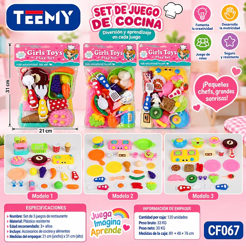 JUEGO COMIDA, 3 DEL MISMO POR MAYOR  (CF067)