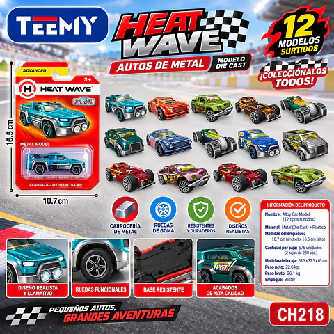 SET DE CARROS PAQUETE 12 PIEZAS (CH218)