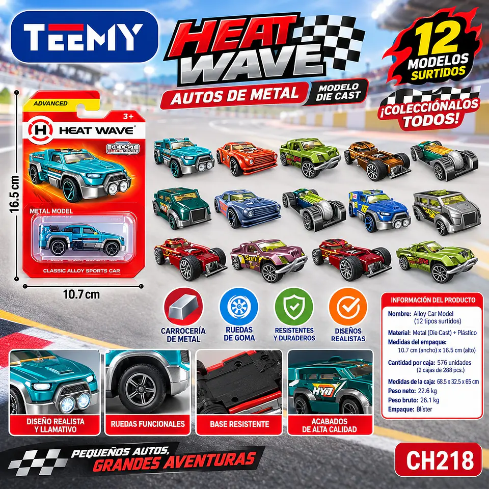 SET DE CARROS PAQUETE 12 PIEZAS (CH218) 1