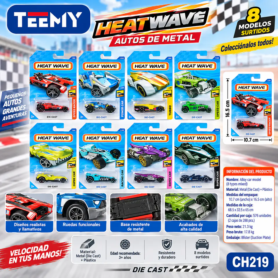 SET DE CARROS PAQUETE 12 PIEZAS (CH219) 1