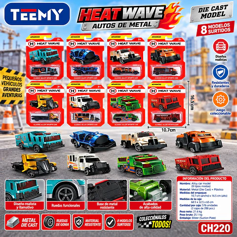 SET DE CARROS PAQUETE 12 PIEZAS (CH220)