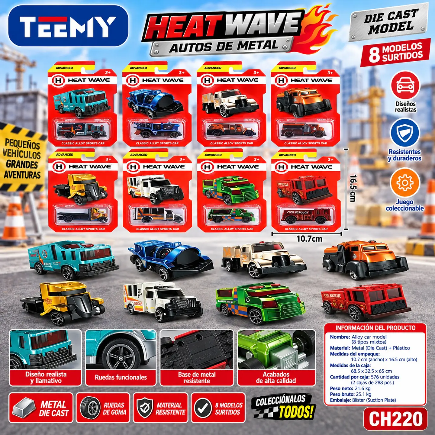 SET DE CARROS PAQUETE 12 PIEZAS (CH220) 1
