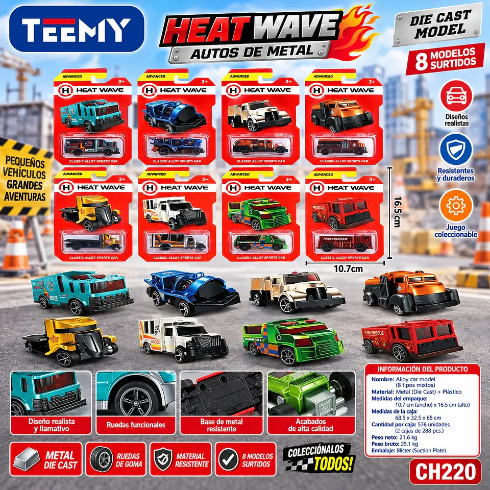 SET DE CARROS PAQUETE 12 PIEZAS (CH220) 1