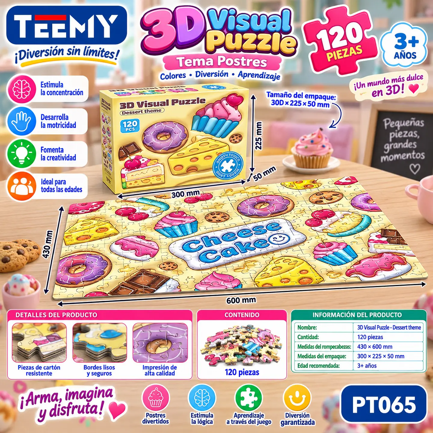 PUZZLE 120 PIEZAS, 3 DEL MISMO POR MAYOR (PT065) 1