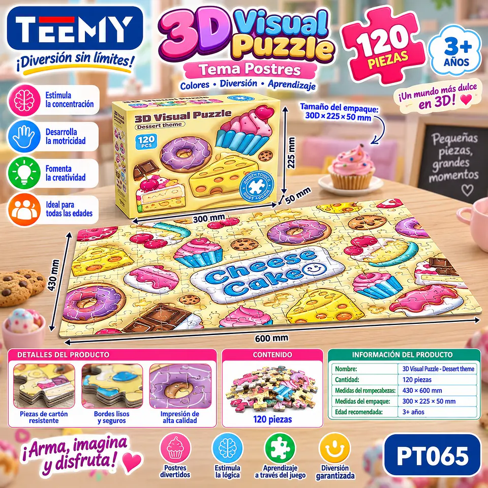 PUZZLE 120 PIEZAS, 3 DEL MISMO POR MAYOR (PT065) 1