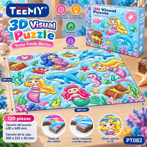 PUZZLE 3D 120 PIEZAS, 3 DEL MISMO POR MAYOR (PT082)
