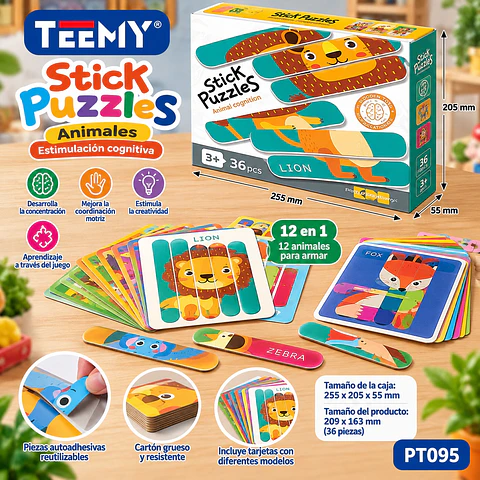 JUEGO PUZZLE DE ANIMALES, 3 DEL MISMO POR MAYOR (PT095)